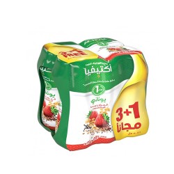اكتيفيا يوناني مشروب فراوله + حبة البركة وحبوب 180 جم * 4 حبة